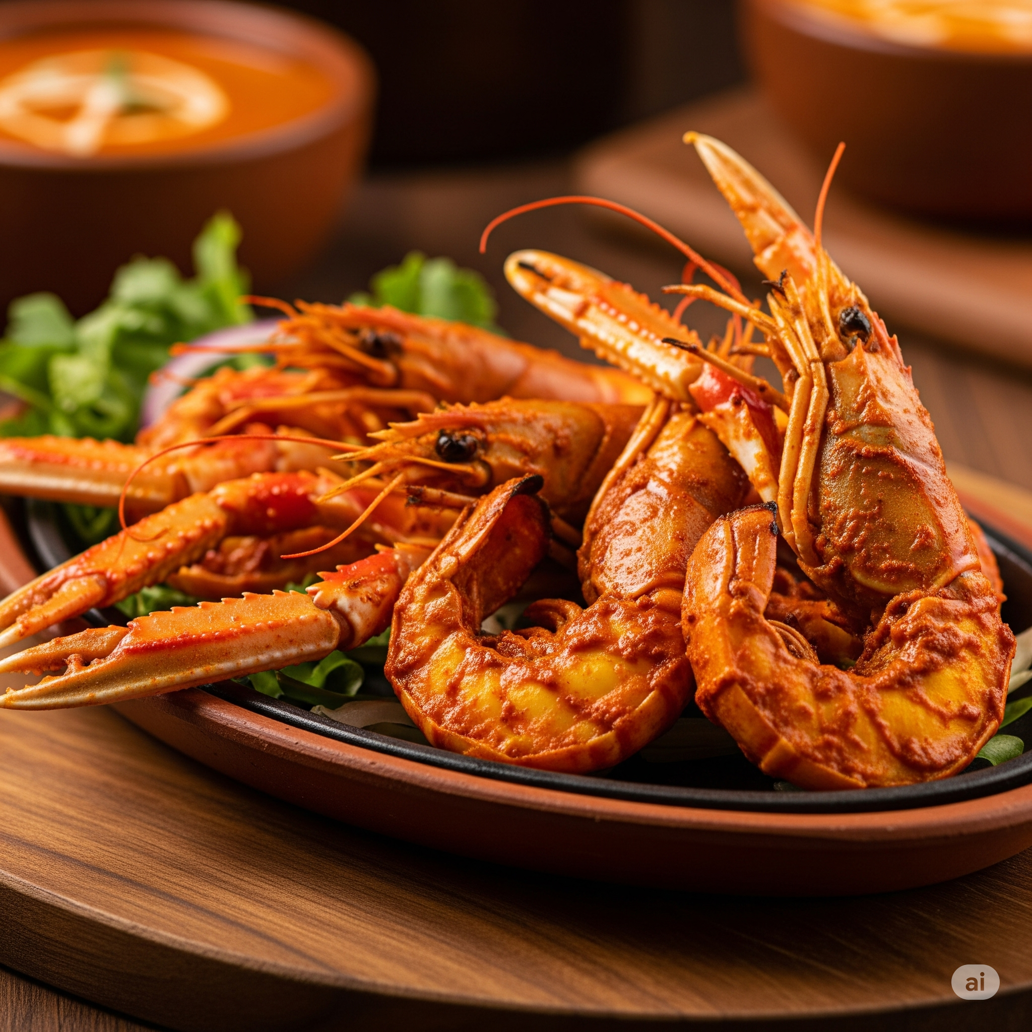  Scampis tandoori 